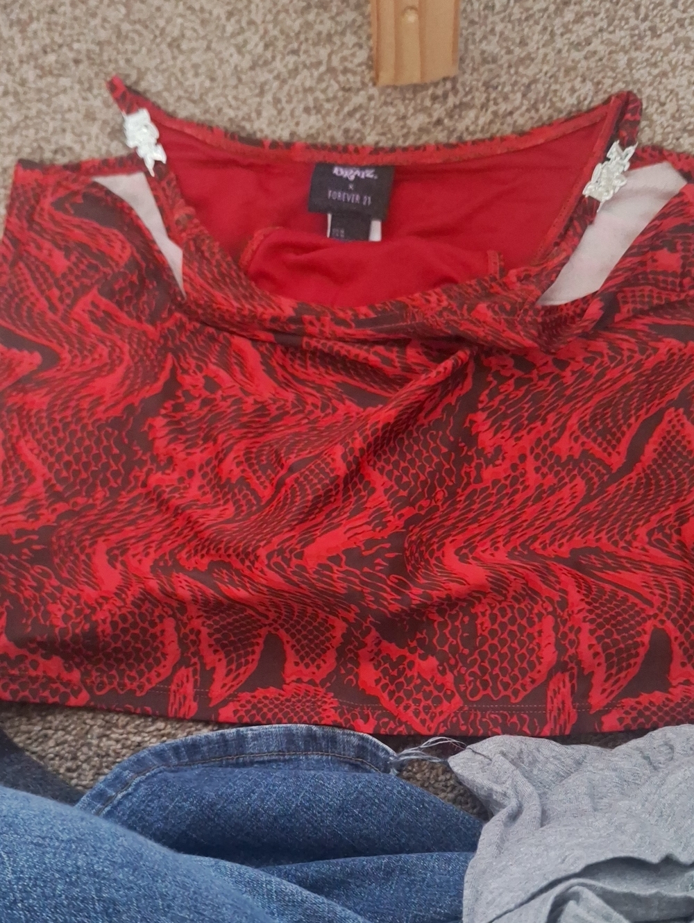 Brats ×forever 21 Red and Black Patterned Swim Bottoms